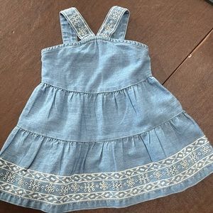 (SUMMER) Baby jean dress with floral design